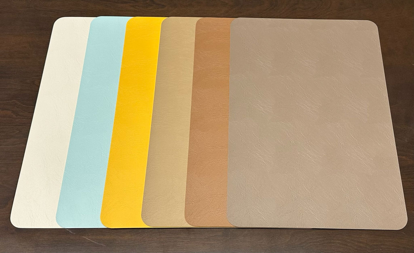 PU Leather Placemats Set of 4 – Premium Cowhide Texture