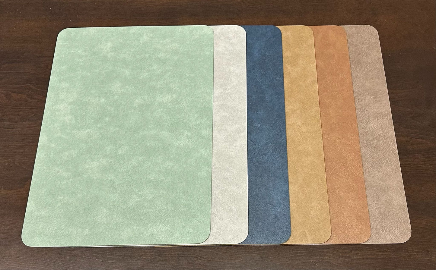 PU Leather Placemats Set of 4 – Premium Cowhide Texture